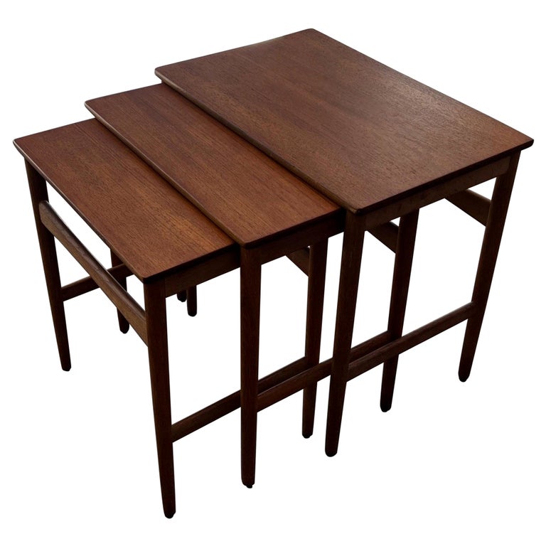 Chariot De Bar / Table Roulante Vintage Danois En Teck – Milieu Du Siècle, 2 étagères