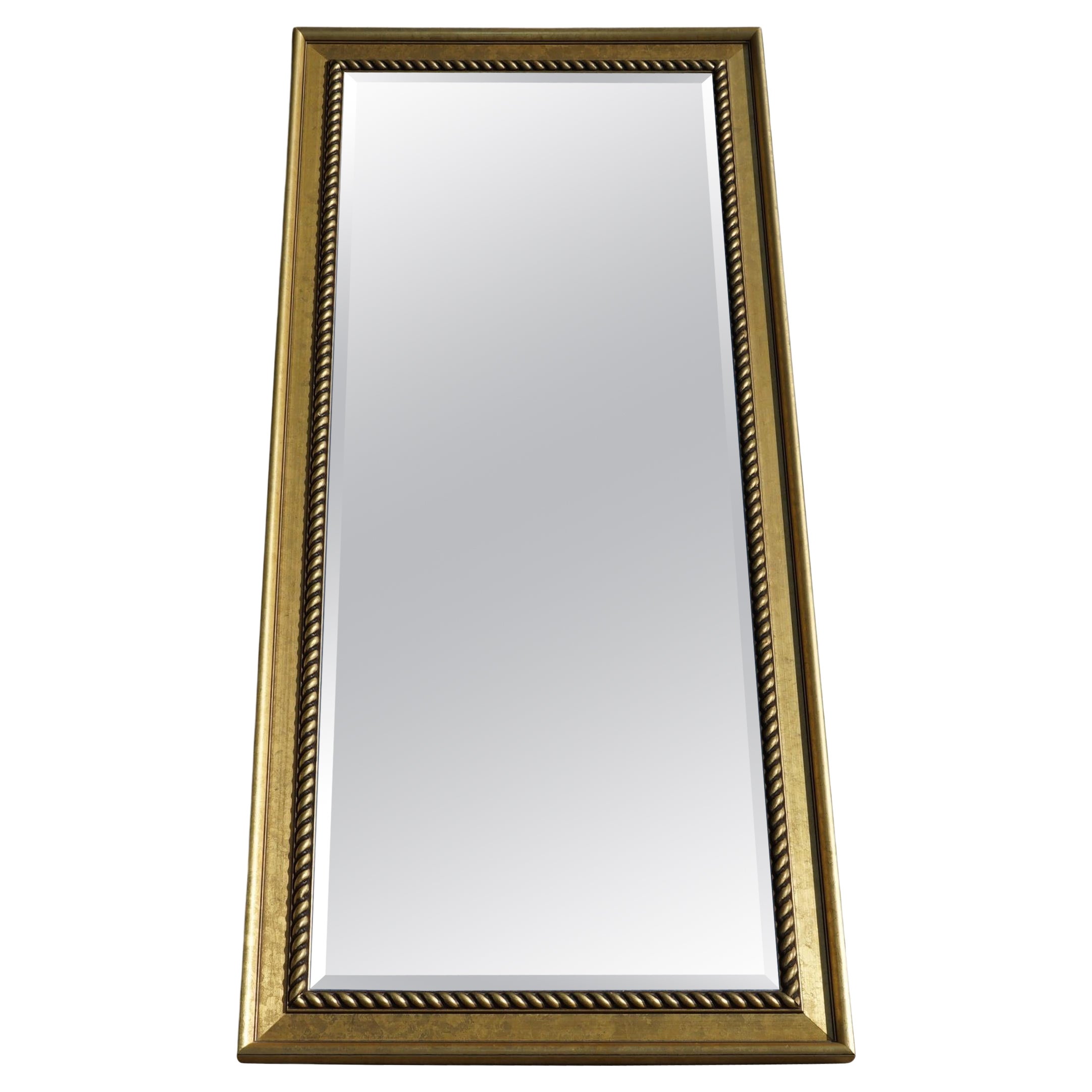 Nice Long Wall Mirror With Pine Giltwood Frame 