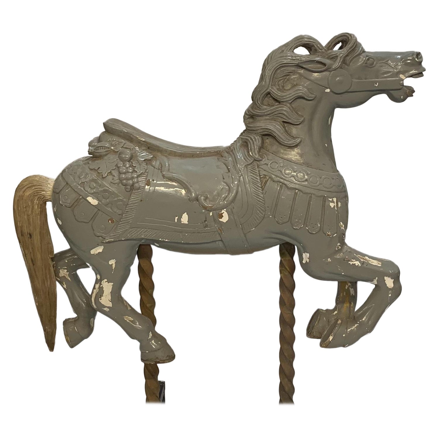 Carved Wooden Juvenile Carousel Camel For Sale at 1stDibs