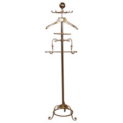 Early 20th Century French Gilt Brass Jacket Hanger Bathroom Coat Stand
