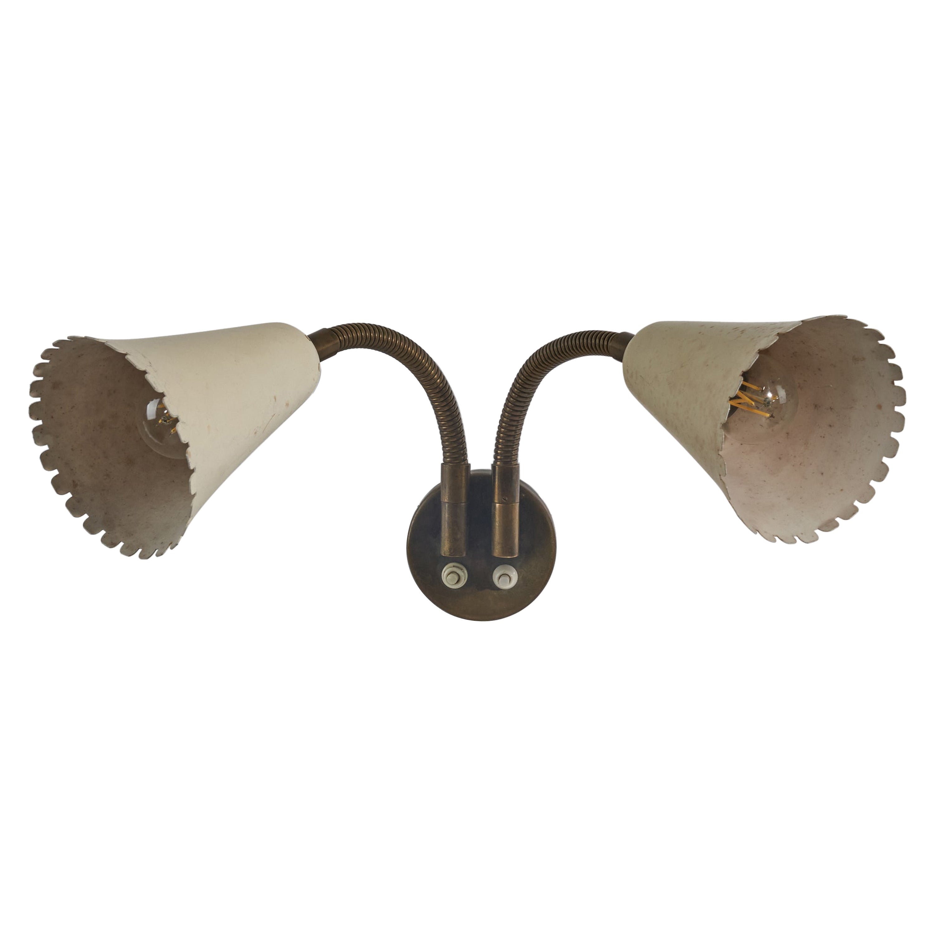 Böhlmarks, Wall Sconce, Brass, Metal, Sweden, c. 1950s