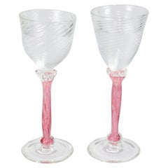 Vintage Pink Glass Goblets