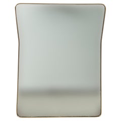 Mid Century Italian Design Brass Mirror, Gio Ponti Style