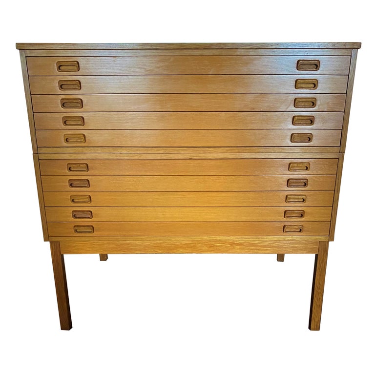 Vintage Oak Flat File For Sale at 1stDibs