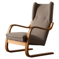 Alvar Aalto, Lounge Chair, Birch, Fabric, Artek, Finland, c. 1970s
