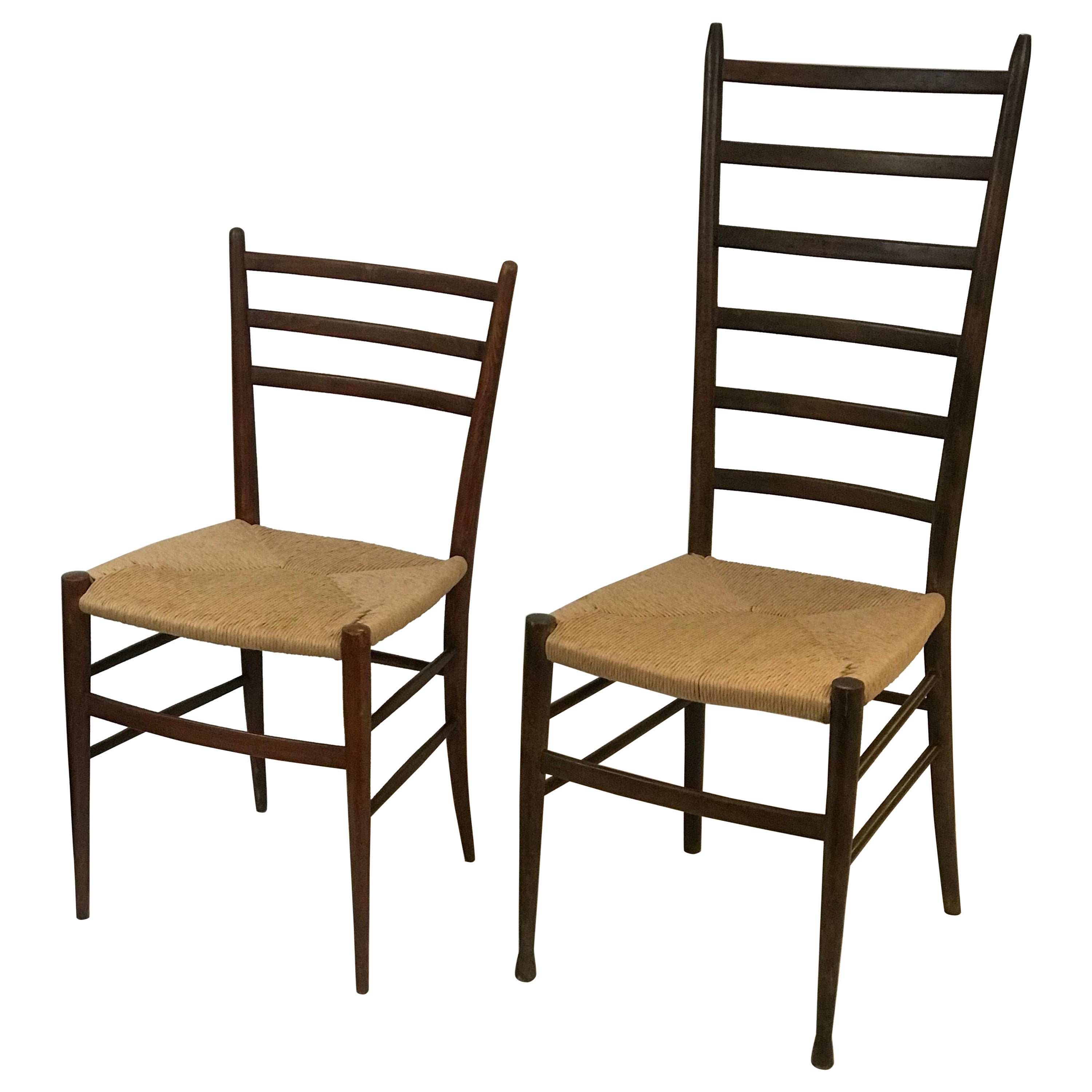 A His and Hers Traditional Pair of Ladder Back Spinetto Chiavari Chairs  For Sale