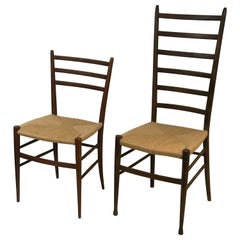 A His and Hers Traditional Pair of Ladder Back Spinetto Chiavari Chairs 