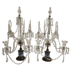 Used Pair of English bronze and  Wedgewood Candelabra