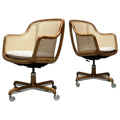 Retro Caned Desk Chair by Ward Bennett