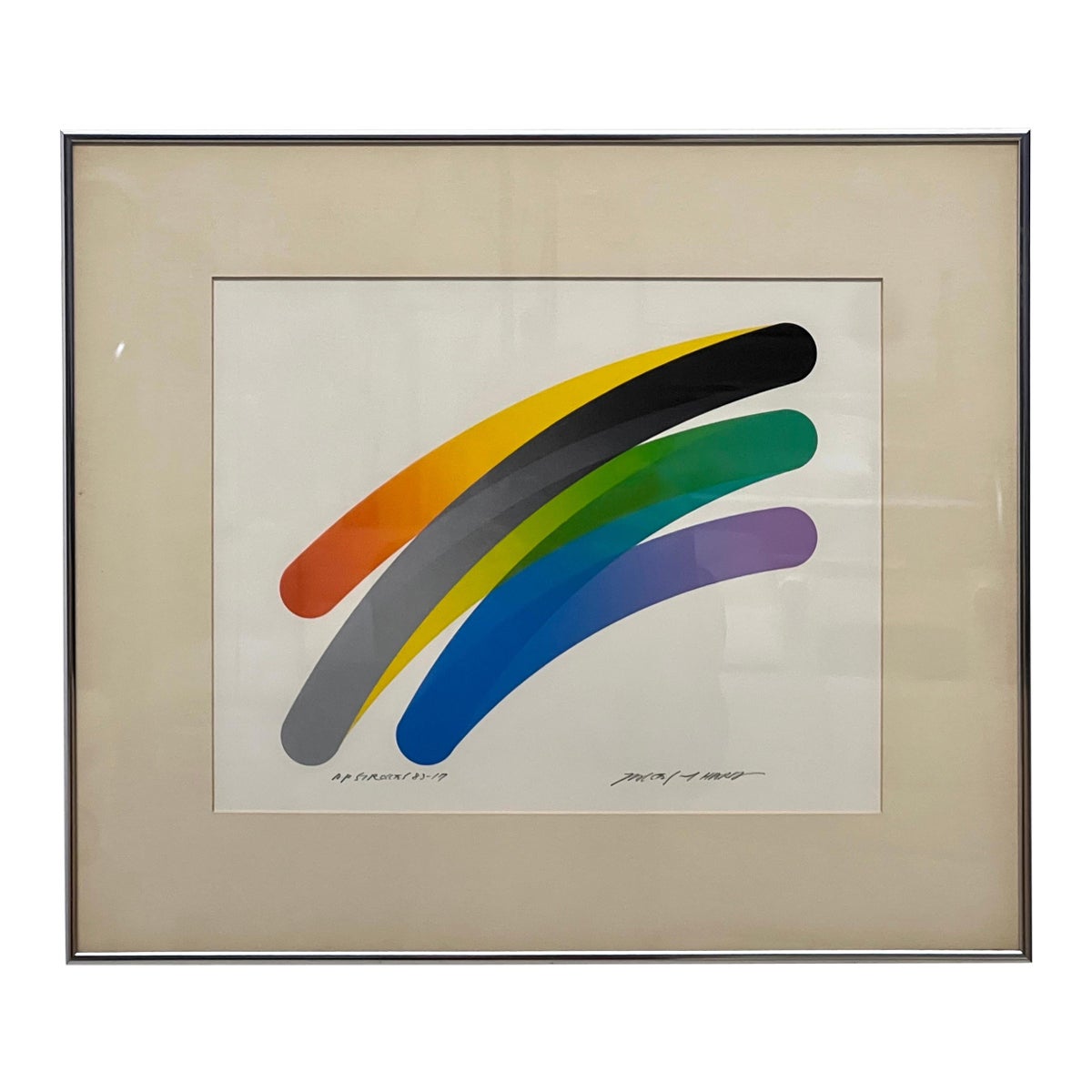 Takeshi Hara Strokes 17 Artist Proof Lithograph, 1983 For Sale