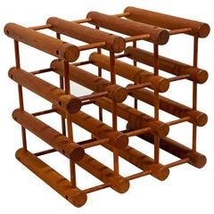 Nissen Langaa Danish Modern Midcentury Teak Twelve Bottle Wine Rack or Holder