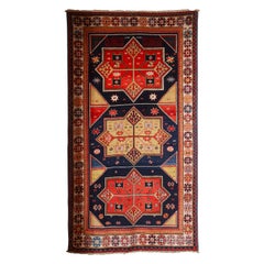 Vibrant Kazak Akstafa Rug Dated 1912