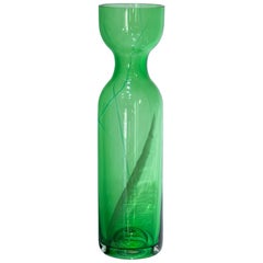 Gargalos, Green Blown Glass Vase by Jahara and Bagniewski for Vicara