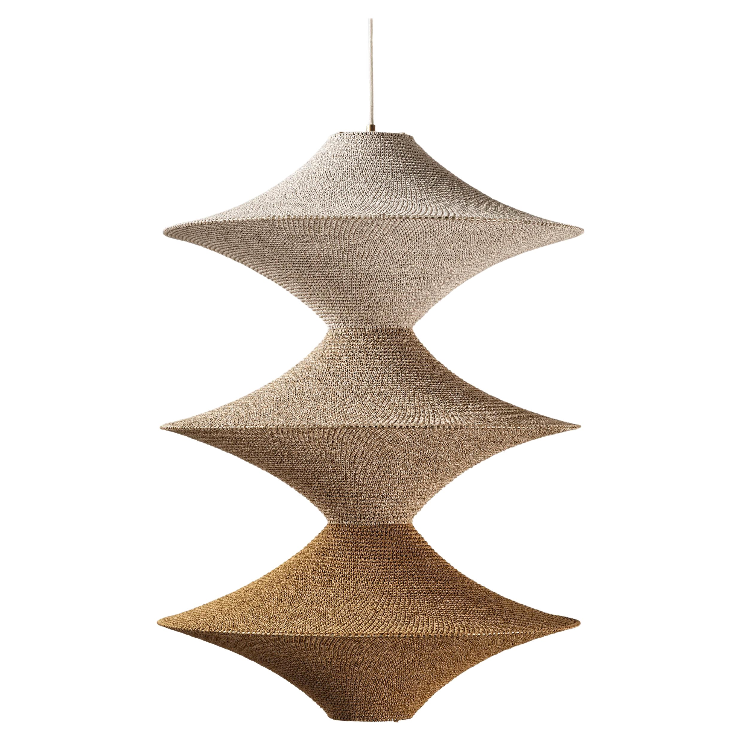 BAMBOO SOLITAIRE 03 Pendant Light Ø50cm/19.7in, Hand Crocheted in Bamboo Paper