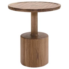 Contemporary Boton One Side Table in Conacaste Solid Wood by Labrica