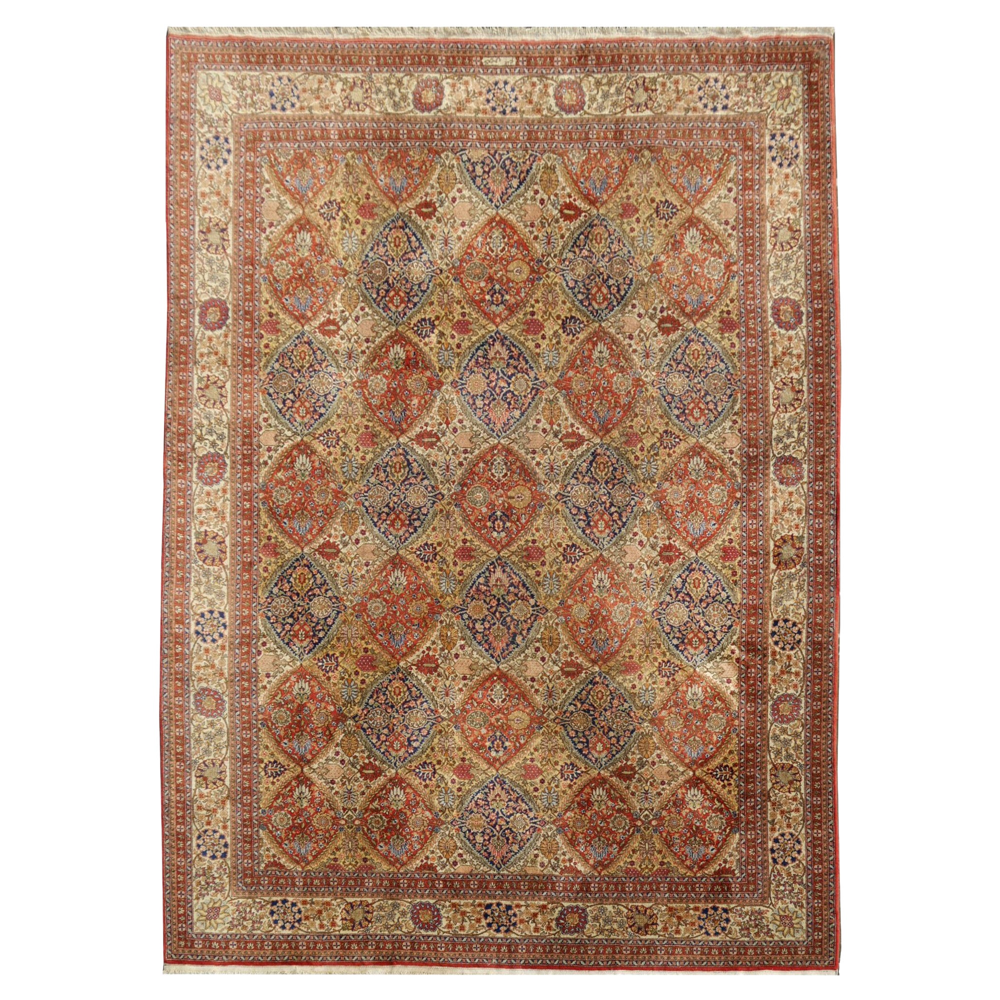 Kerman Style European Hand Knotted Rug 13 x 10 ft Djoharian Collection For Sale