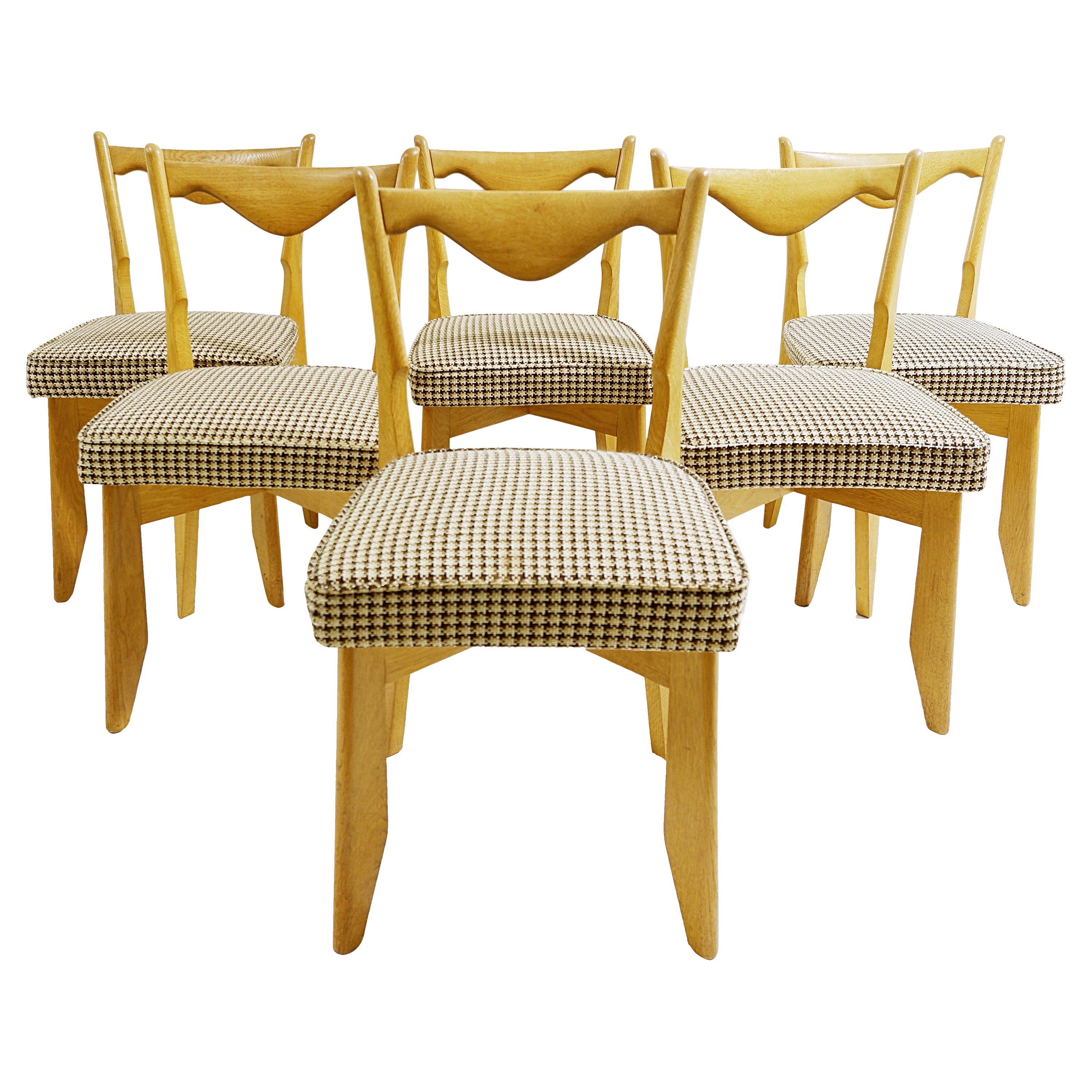 Mid-Century Chairs by Guillerme & Chambron for Votre Maison, Set of 6