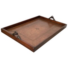 Tooled Leather Drinks Tray by Theodore Alexander