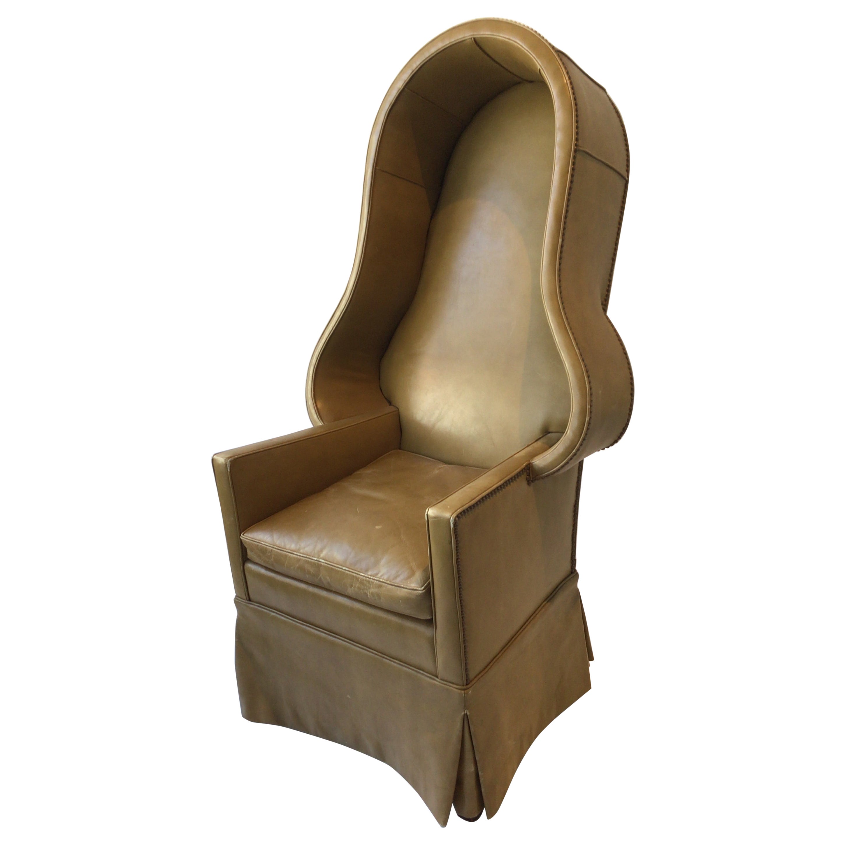 Chaise Porters en cuir des années 1950 en vente