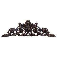 Antique 19th Century Italian Carved Walnut Wall Mounted Sculpture with Cherub Figures