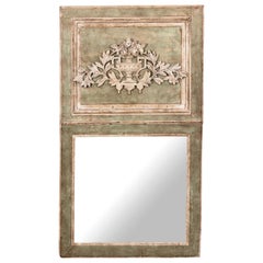 Trumeau Mirror with Carved Floral Urn Panel