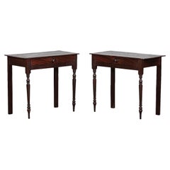 Pair 19thC English Vernacular Faux Rosewood Pine Side Tables