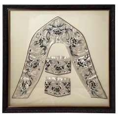 Antique Framed Silk Hand Embroidered Chines Vestments