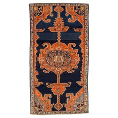Retro Mid-20th Century Hand-Woven Persian Rug Malayer Design