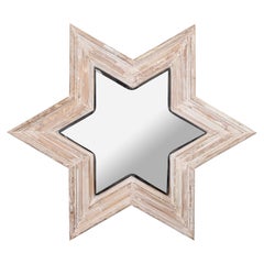 Washed Wood Star Mirror