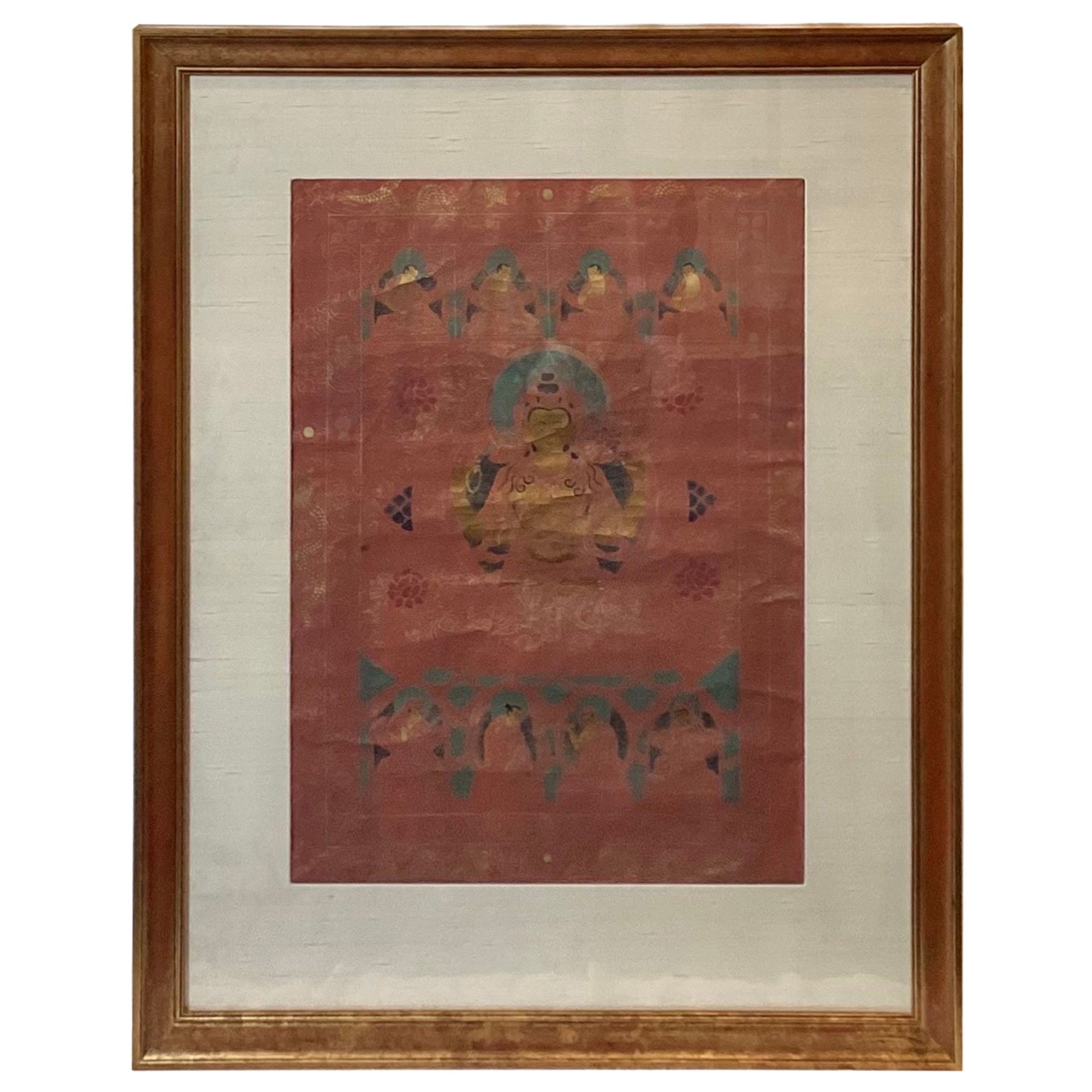 Peinture de Thangka encadrée et peinte à la main