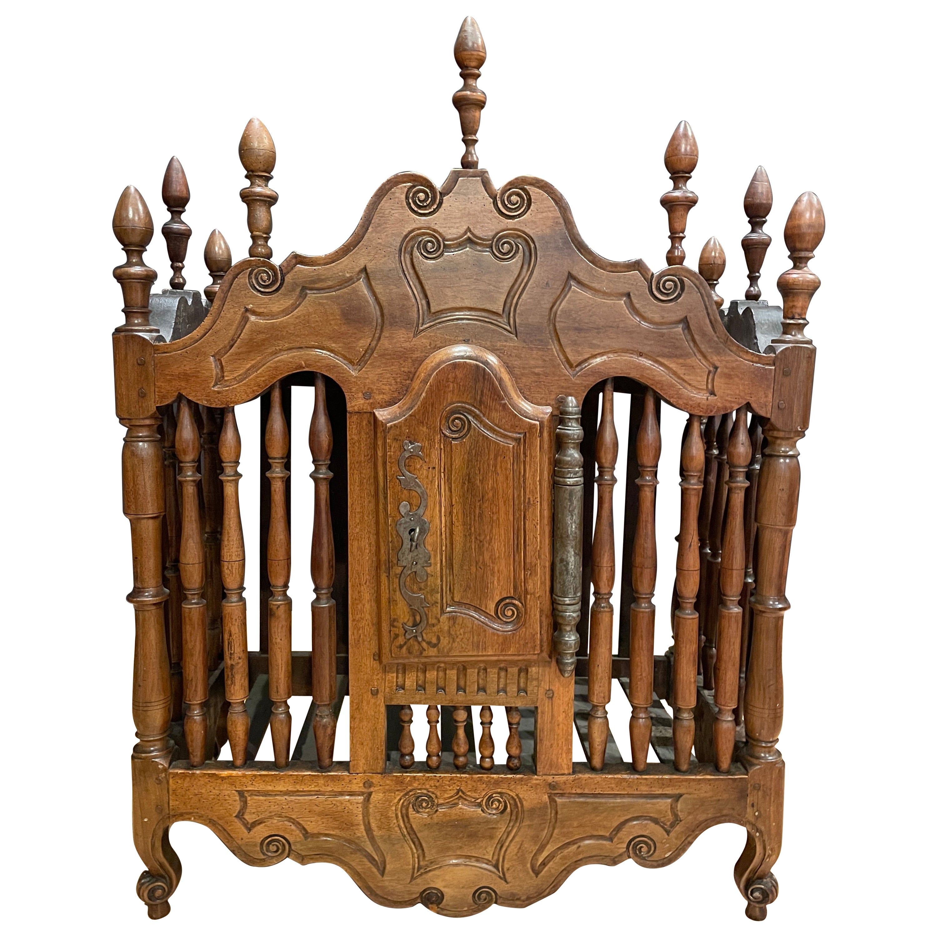 18th Century French Carved Walnut Panetiere