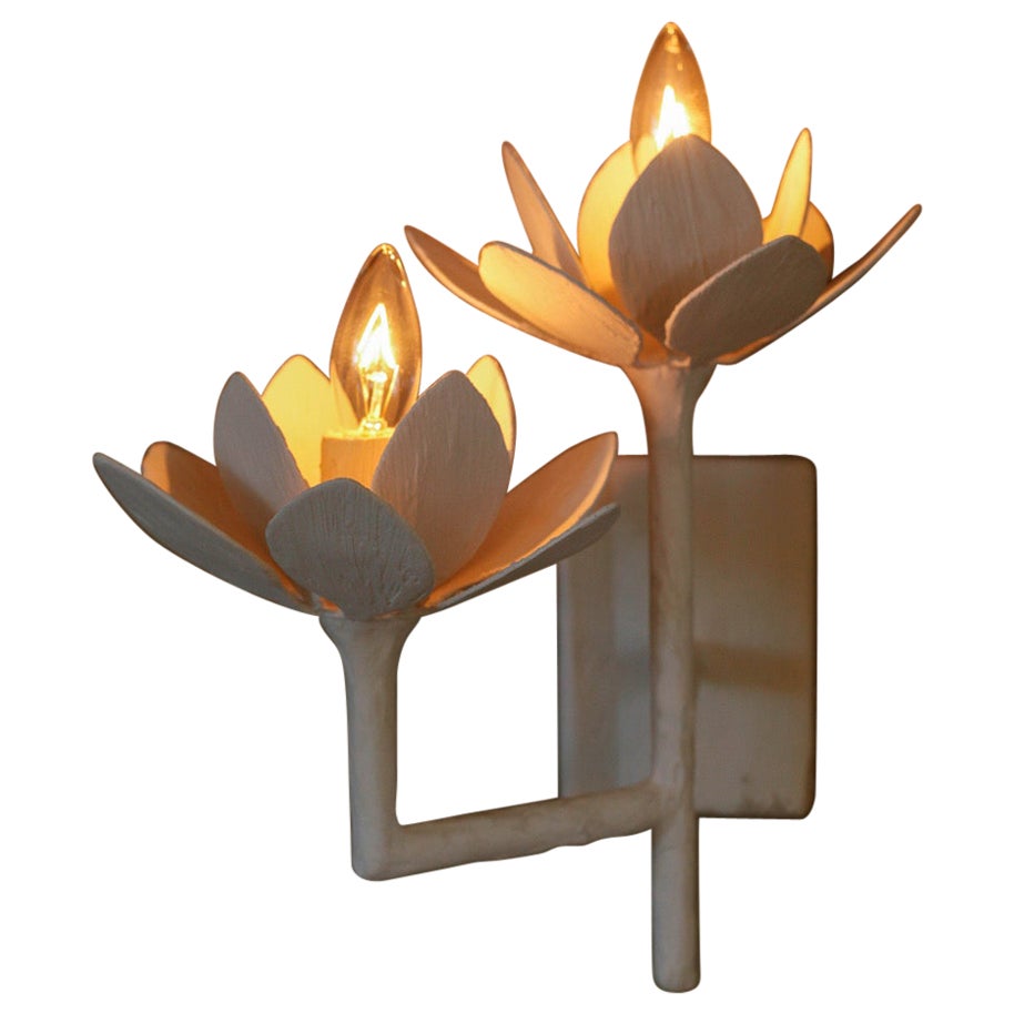 Double Lotus Sconce For Sale