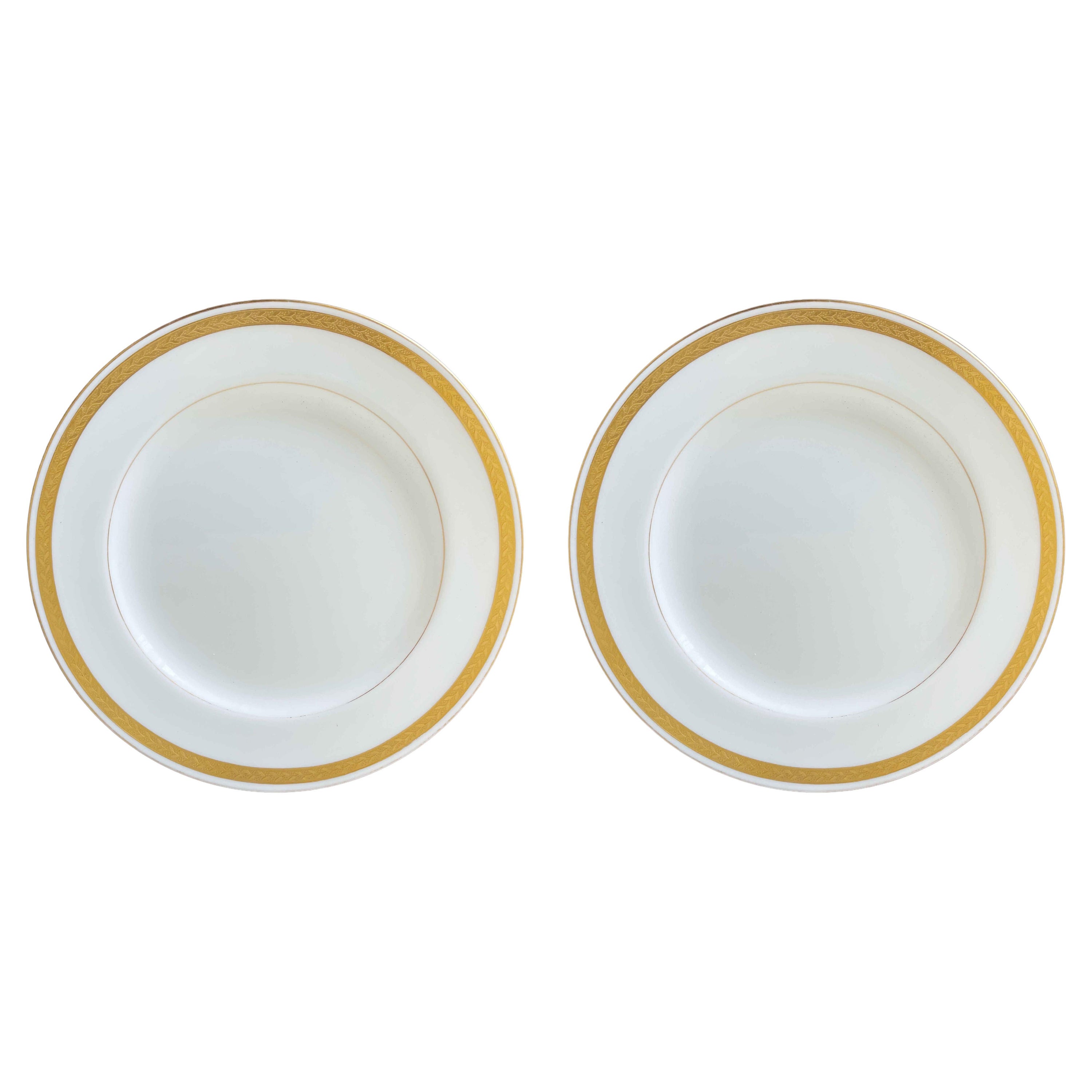 Pair of Minton England Gilt Plates For Sale