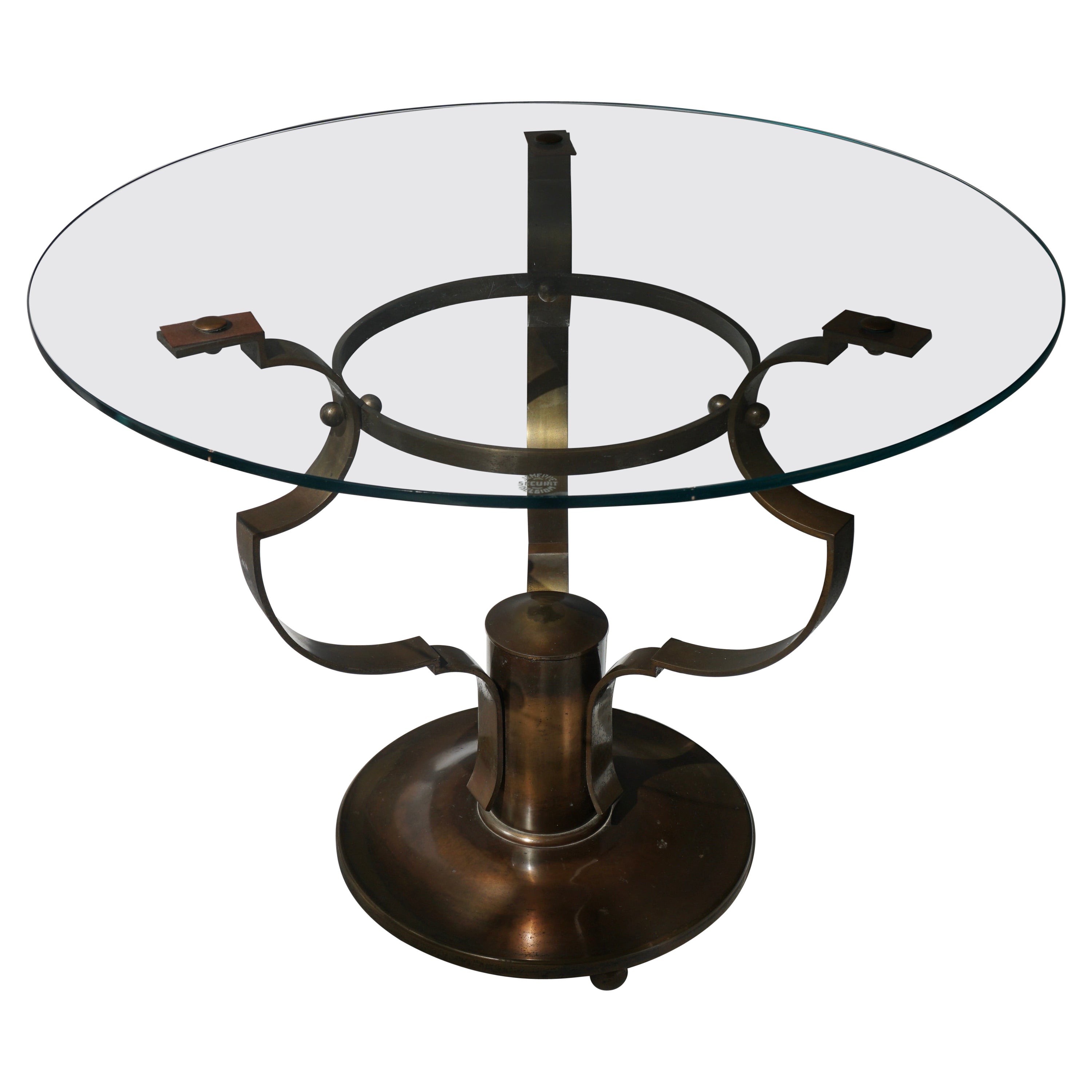 Art Deco Round Side Table, 1940 For Sale