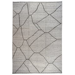 Marokkanischer Design-Teppich in Beige und Holzkohle