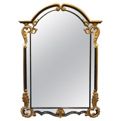 Harrison & Gil Dauphine Neoclassical Parcel Gilt Ebonized Fruitwood Frame Mirror
