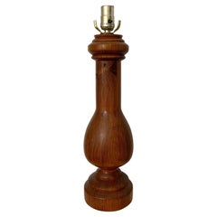 Vintage American Craft, Reclaimed Turned Wood Table Lamp, 1970s