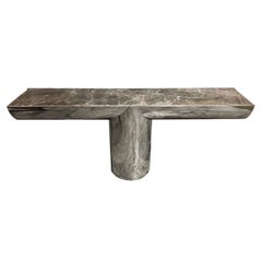 Marble and Stainless Steel Console by J. Wade Beam for Brueton, c. 1970s