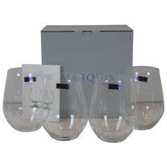 Set of 4 Waterford Marquis Vintage All Purpose Stemless Wine Glasses