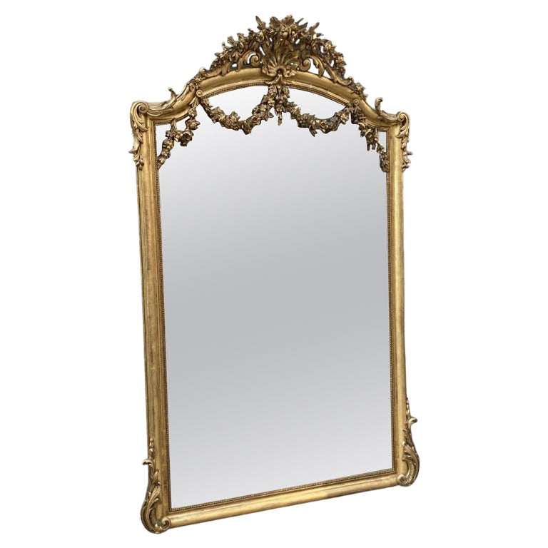 Magnificant Full Figure Gilt Mirror, Late 19th Century France at 1stDibs