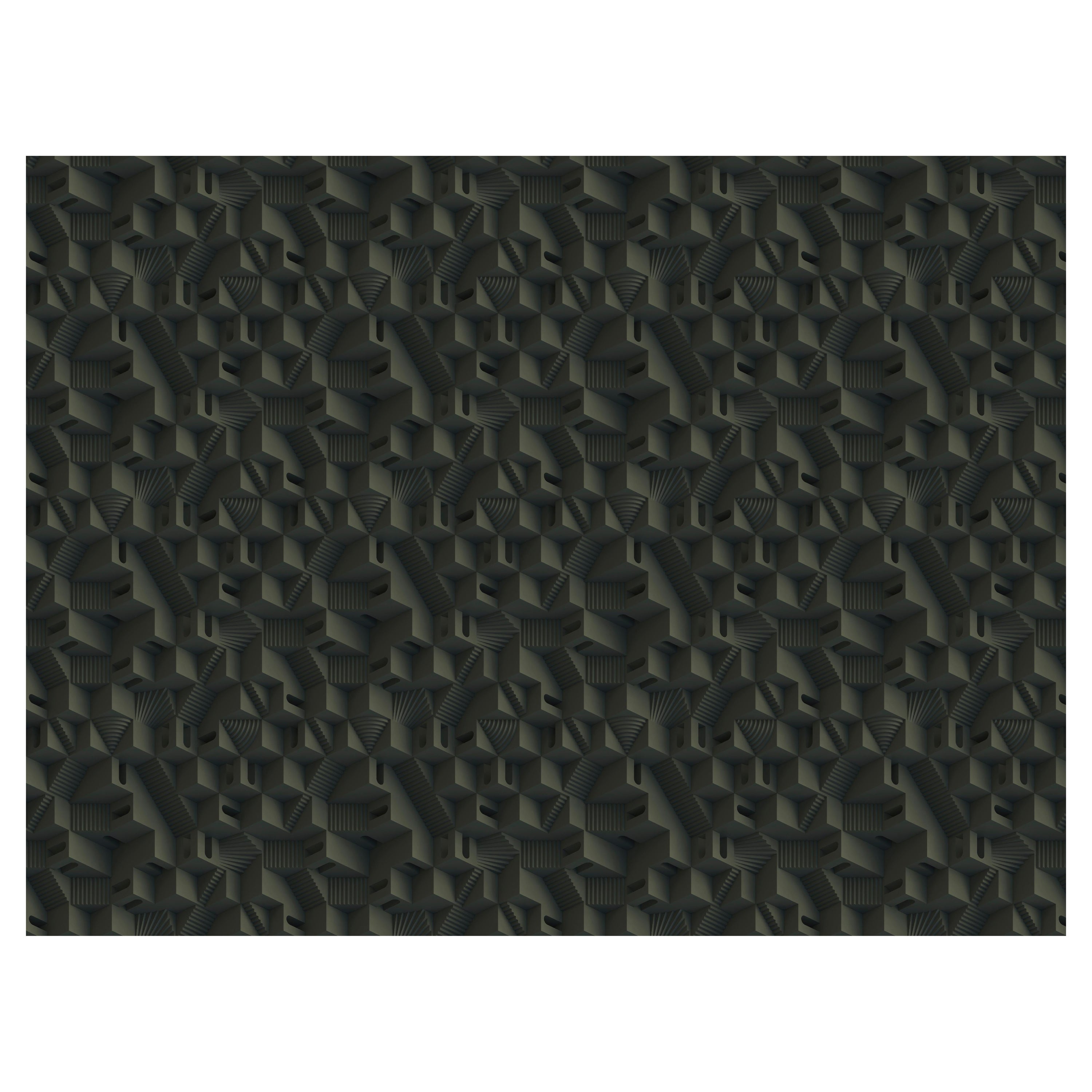 Großer Maze Tical Rectangle Teppich in Wolle mit Blindsaum von Moooi
