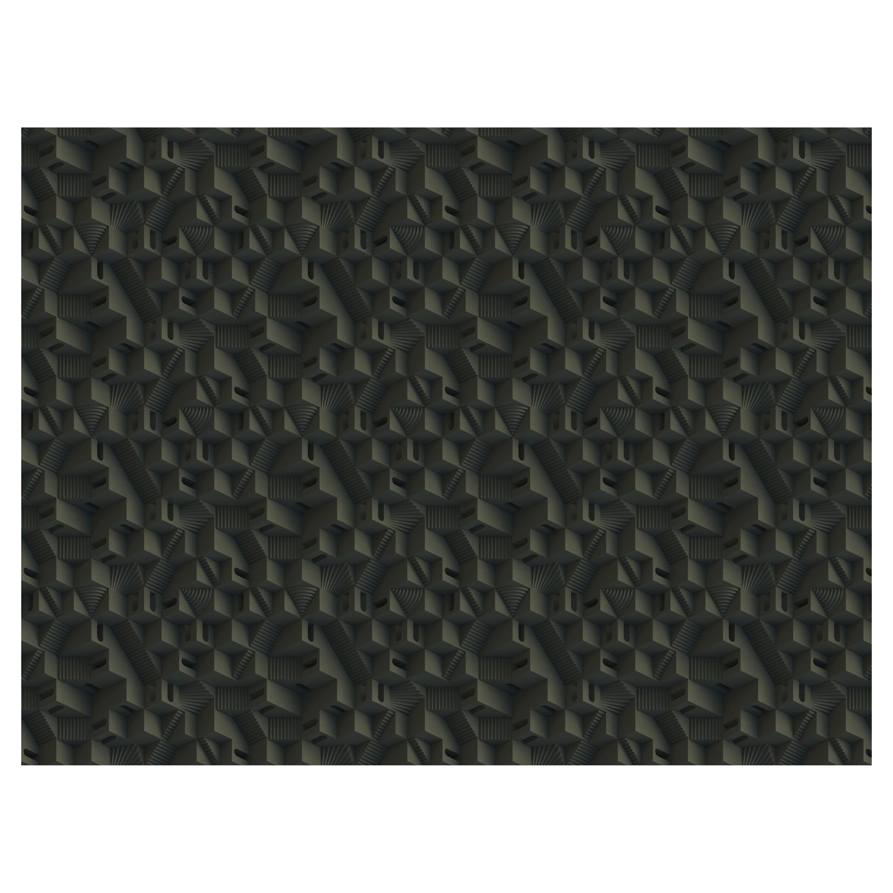 Großer Maze Tical Rectangle Teppich in Wolle mit Blindsaum von Moooi