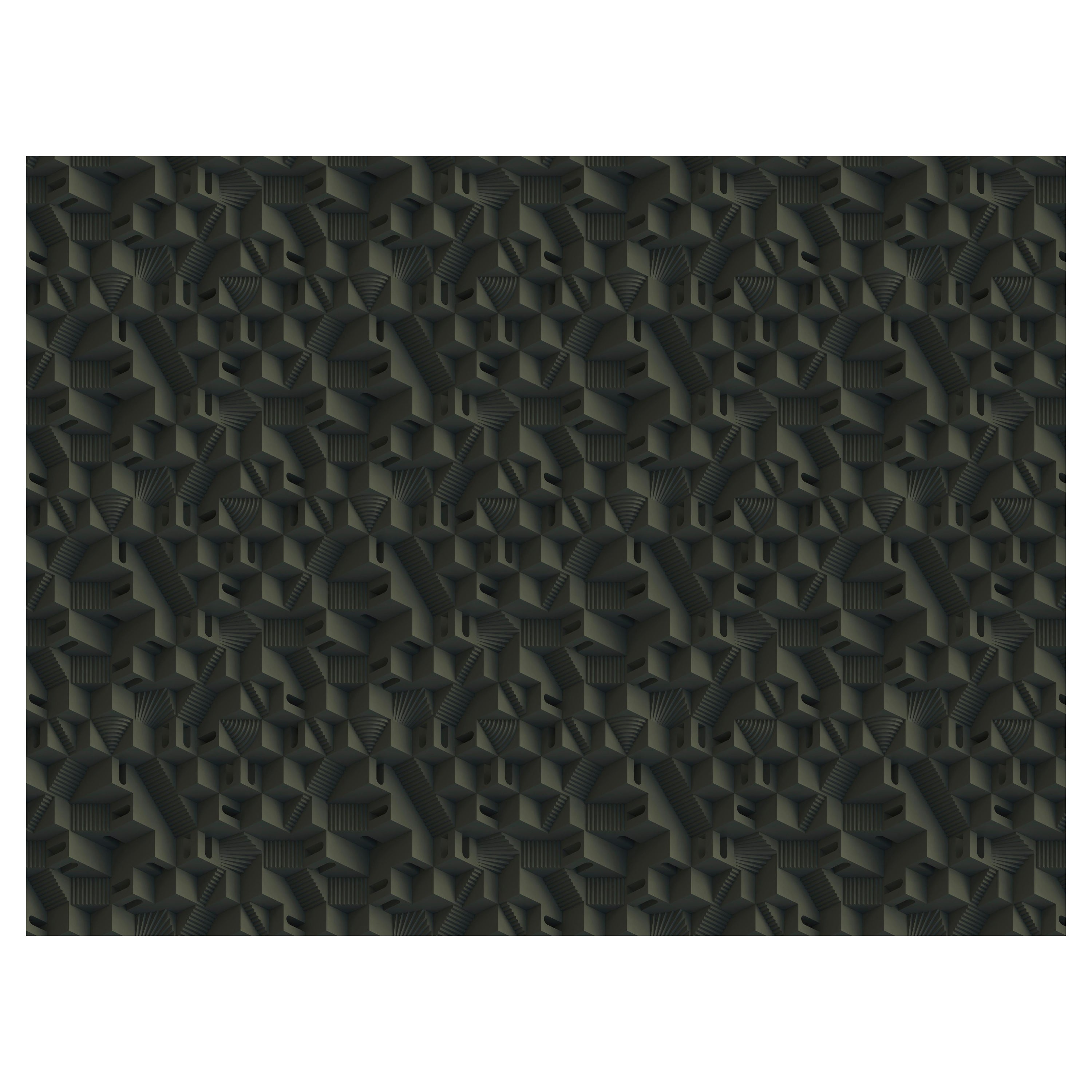 Moooi Large Maze Tical Rectangle Rug Rug in Wool with Blind Hem Finish by Note