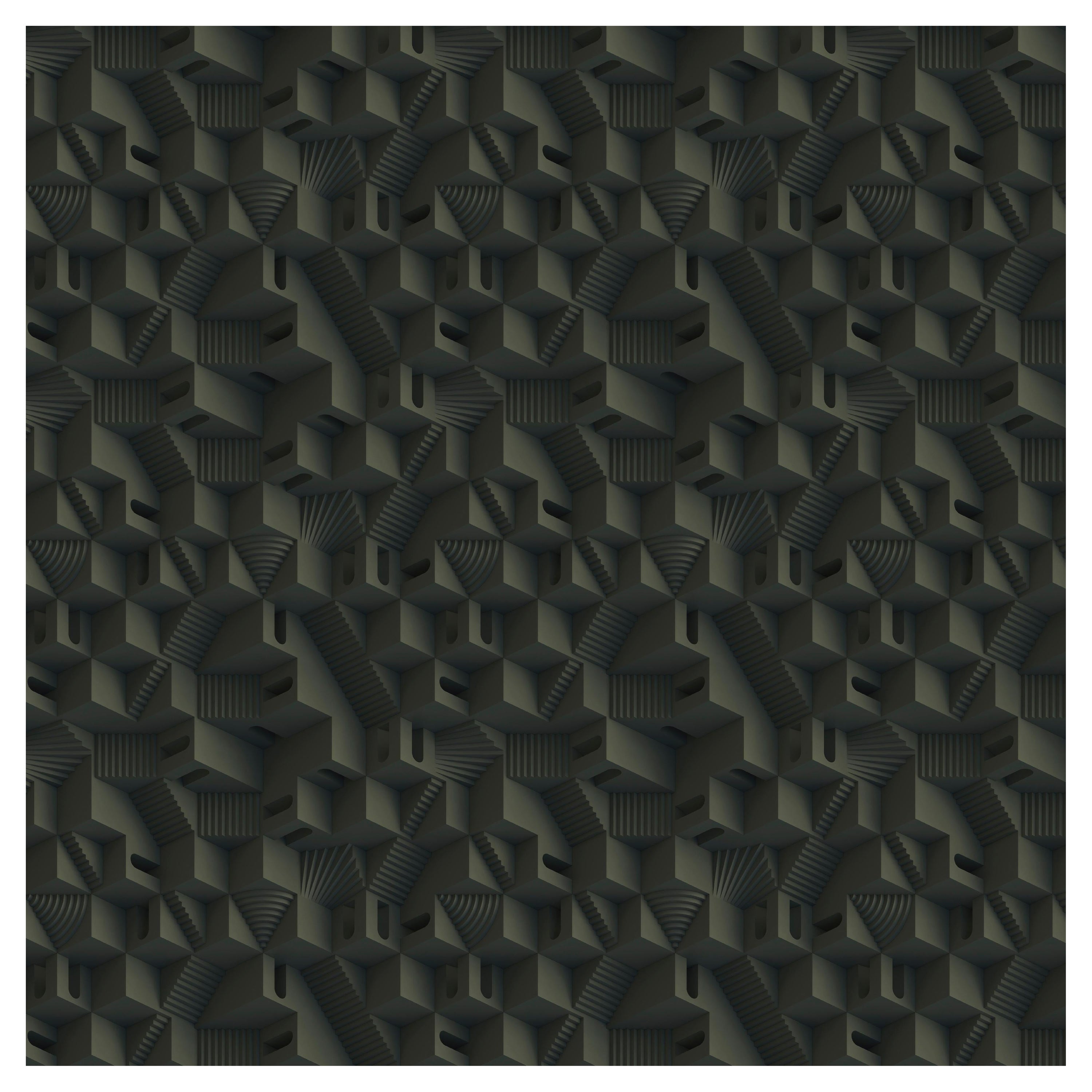 Kleiner Maze Tical Square Teppich aus Wolle mit Blindsaum von Moooi