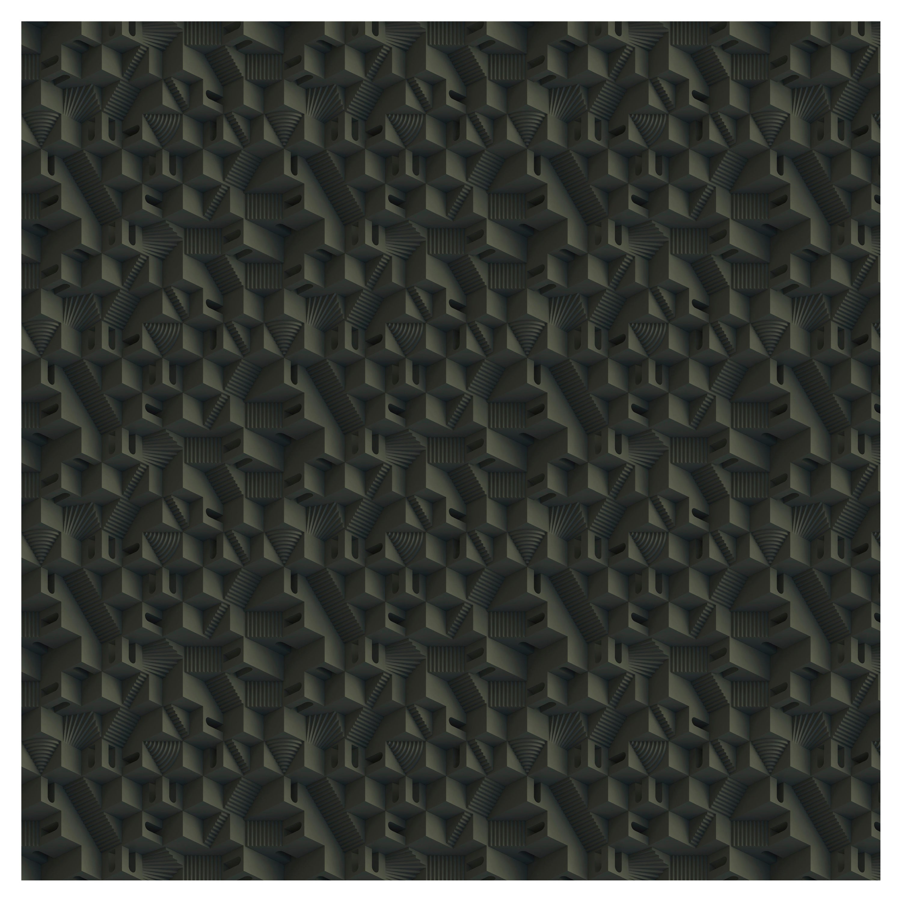 Großer Maze Tical Square Teppich aus Wolle mit Blindsaum von Moooi