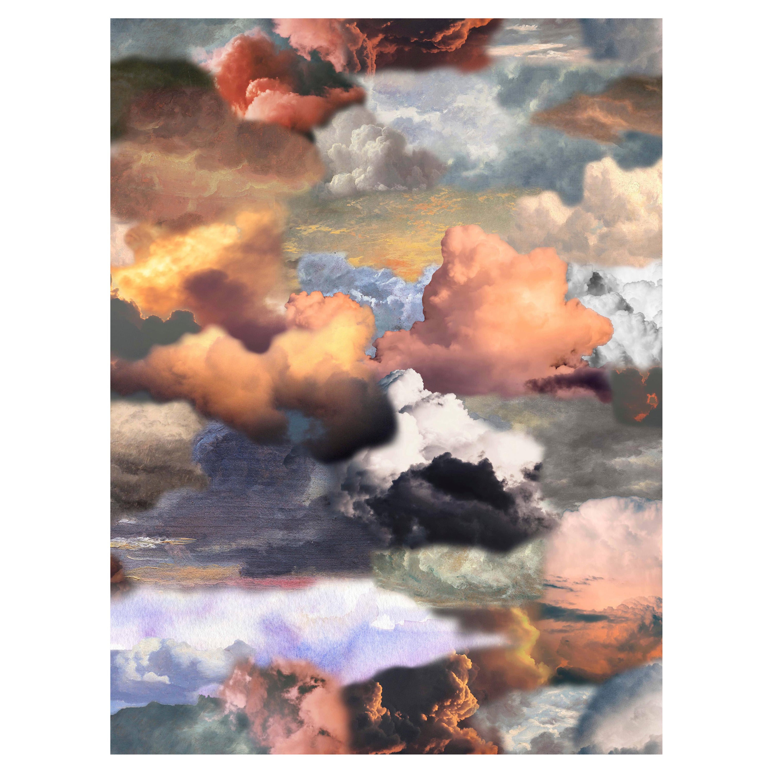 Moooi Small Walking on Clouds Dawn Landscape Rug in Low Pile Polyamide by Front For Sale