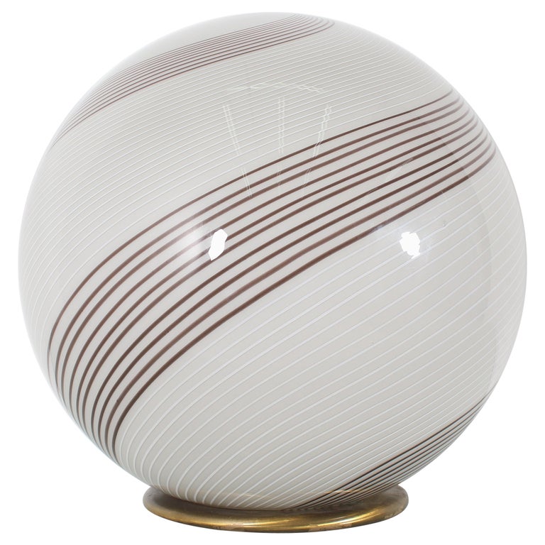 Mid-Century Venini Globe Murano Glass Table Lamp Italy, 70s For Sale at ...