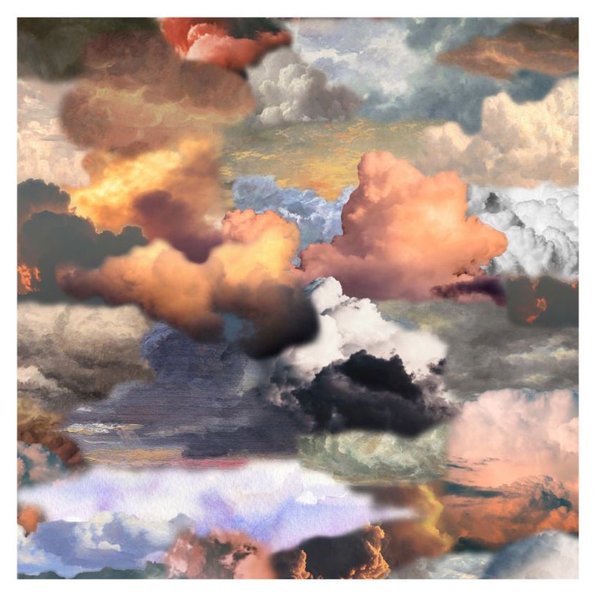 Großer, quadratischer Moooi-Teppich „ Walking on Clouds“, Dawn, aus Polyamide mit niedriger Flor vorne