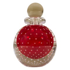 Contemporary Red Murano Bullicante Ball Perfume Bottle