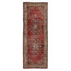 4.8x12.2 Ft Vintage Hand Knotted Anatolian Wool Runner Rug for Hallway Decor